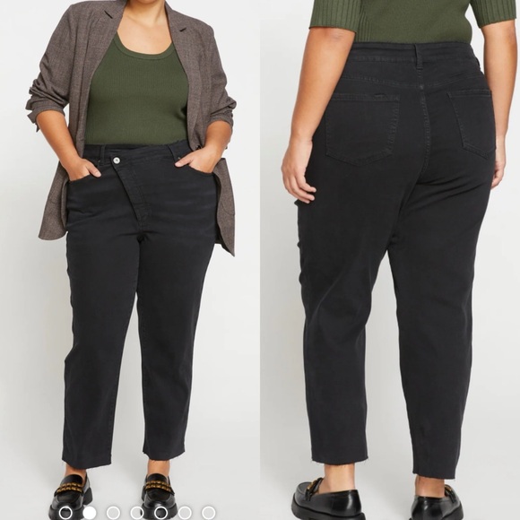 Universal Standard Denim - Universal Standard Katie High Rise Crossover Jeans - Broken Black